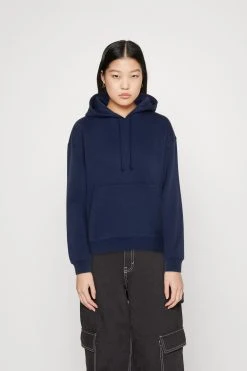 WEEKDAY Essence Standard Hoodie - Sweatshirt - Mid Blue