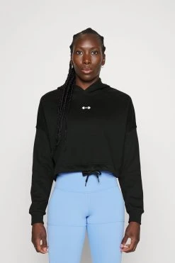 NEBBIA Loose Fit Crop Hoodie Iconic - Hoodie - Black