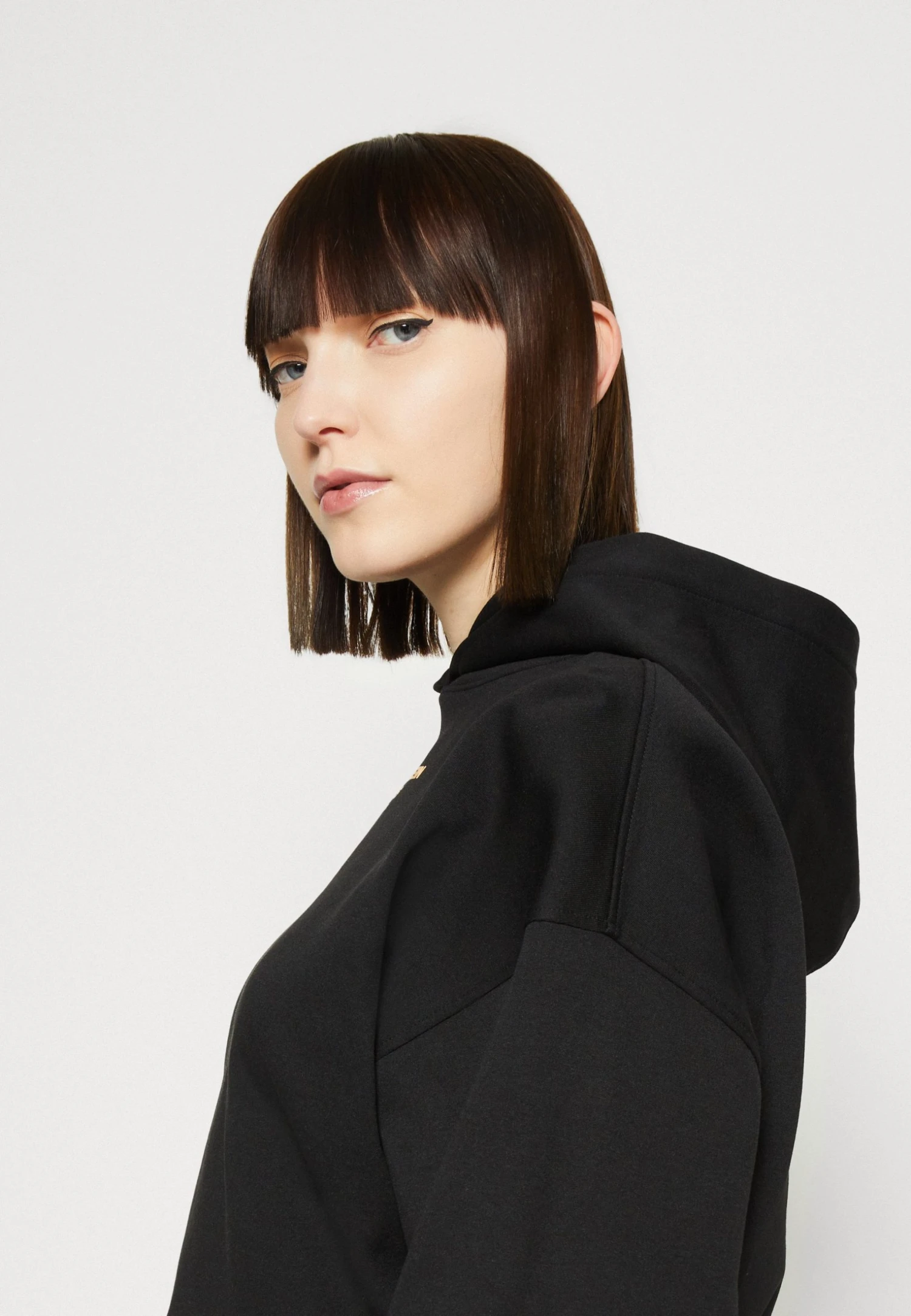 Calvin Klein Jeans Gathered Hem Cropped- Hoodie - Black/Crushed Orange 6 Calvin Klein Jeans Gathered Hem Cropped- Hoodie - Black/Crushed Orange - Bilde 4