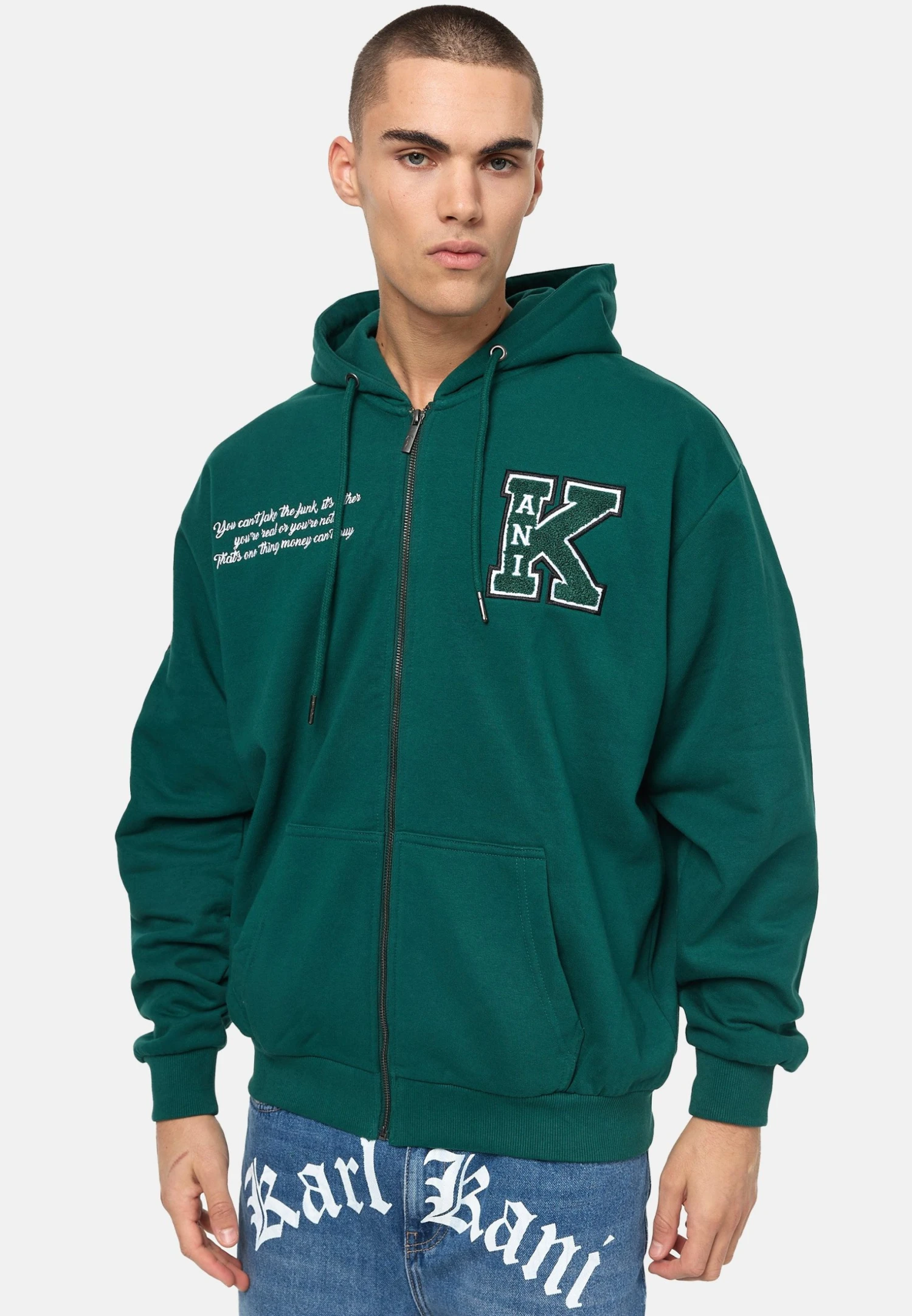 Karl Kani Retro Patch Full Zip Hoodie - Sweatjakke - Dark Green 3 Karl Kani Retro Patch Full Zip Hoodie - Sweatjakke - Dark Green