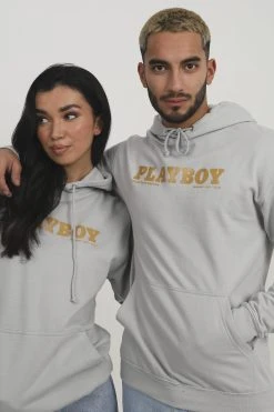 LEGACY STUDIOS Playboy Hoodie Unisex - Hoodie - Moondust Grey/Gold -Gant shop 11a3b9c4abcc4a27bc53ff0c115006d9 scaled