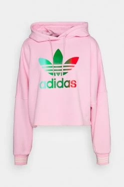 Adidas Originals Adicolor 70S Cropped Hoodie - Sweatshirt - True Pink -Gant shop 126efc0b082c419ebc7e9a7a268ddc83 scaled