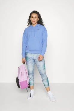 Alternative view of DKNY Metallic Logo Hoodie Kanga Pocket - Sweatshirt - Persian Jewel/Silver