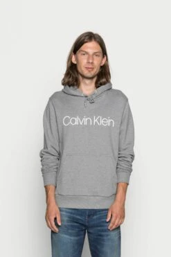Calvin Klein Logo Hoodie - Hoodie - Mid Grey Heather