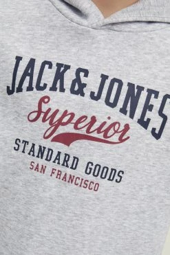 Jack & Jones Junior Elogo- Hoodie - Light Grey Melange -Gant shop 17f8f2adc2d54c46986a421b3a3e203f scaled