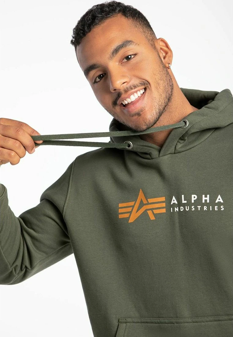 Alpha Industries Alpha Label Hoody - Hoodie - Green 6 Alpha Industries Alpha Label Hoody - Hoodie - Green - Bilde 4