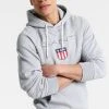 Gant Shield Hoodie - Hoodie - Grey Melange -Gant shop 20ec43b08c4540a1b1e68751dacfea48