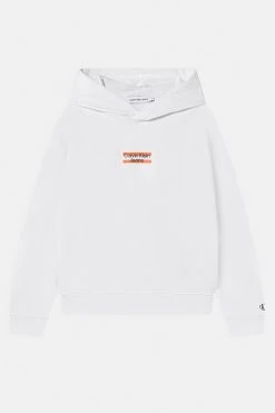 Calvin Klein Jeans Mini Block Logo Hoodie - Sweatshirt - Bright White