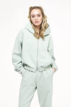 Pegador Hills Cropped Zip Hoodie Vintage - Sweatjakke - Washed Milky Green