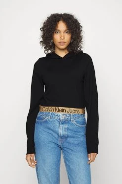 Calvin Klein Jeans Logo Tape Milano Hoodie - Hoodie - Black