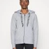 DKNY Two Tone Logo Zip Hoodie - Sweatjakke - Pearl Grey Heather -Gant shop 28e2d369e07b462d835a159d35f40383