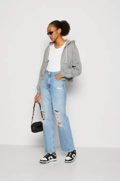 WEEKDAY Volume Zip Hoodie - Sweatjakke - Mid Grey Melange -Gant shop 2b042177365b48b898b3703dda874f9c scaled