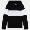 Calvin Klein Jeans Color Block Hoodie - Sweatshirt - Black/Bright White -Gant shop 2f0315460a544607bc06f7419bbf048f