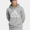 Adidas Sportswear Essentials French Big Logo- Hoodie - Medium Grey Heather -Gant shop 3161026bd987440bb2f945bb3c5f54a7