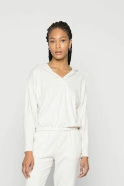 TOM TAILOR Denim Cosy V-Neck Hoodie - Hoodie - Light Cashew Melange