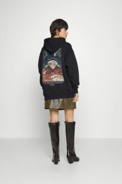 COLOURFUL REBEL Moon Oversized Hoodie - Sweatshirt - Black
