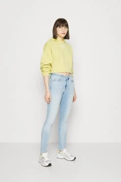Alternative view of Calvin Klein Jeans Gathered Hem Cropped- Hoodie - Yellow Sand/Bright White