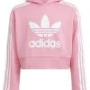 Adidas Originals Cropped Hoodie - Hoodie - Bliss Pink -Gant shop 3aef41dc5c5d4b64ac8b4b5365651675