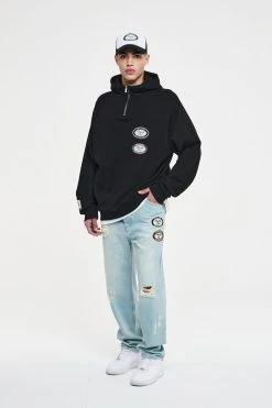 Alternative view of Pegador Brock Oversized Halfzip Hoodie Unisex - Hoodie - Black