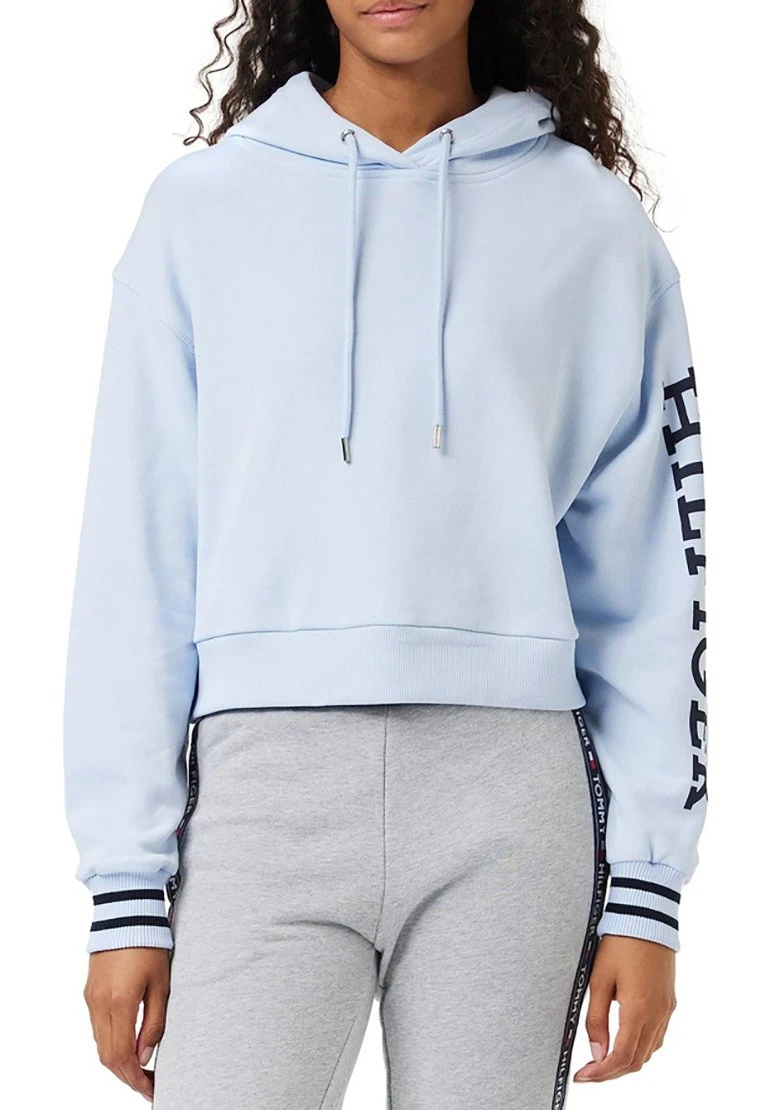 Tommy Hilfiger Monotype Slv Crop - Hoodie - Breezy Blue 3 Tommy Hilfiger Monotype Slv Crop - Hoodie - Breezy Blue