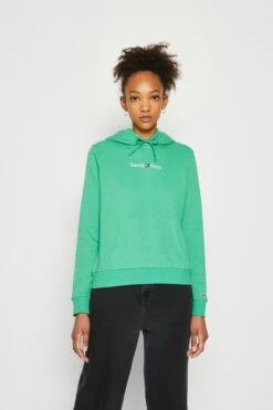 Tommy Jeans Serif Linear Hoodie - Sweatshirt - Coastal Green