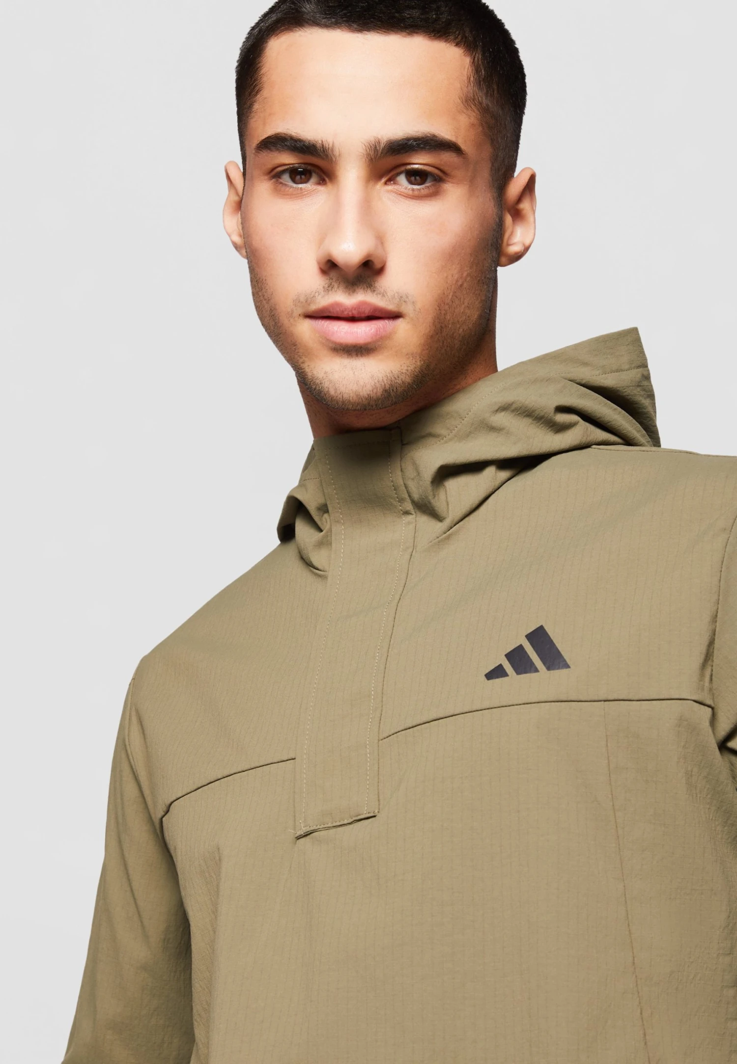 Adidas Golf Mens Ripstop Quarter Zip Hoodie - Hardshell Jacket - Olive Strata 9 Adidas Golf Mens Ripstop Quarter Zip Hoodie - Hardshell Jacket - Olive Strata - Bilde 7