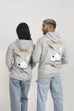 LEGACY STUDIOS Playboy Hoodie Unisex - Hoodie - Moondust Grey/Gold -Gant shop 4534d9bf91c145aeacc79b0cdb09e488 scaled