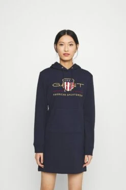 Gant Archive Shield Hoodie Dress - Kjole - Evening Blue