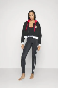 Alternative view of Moschino Underwear Cropped Zipped Hoodie - Pyjamasoverdel - Black