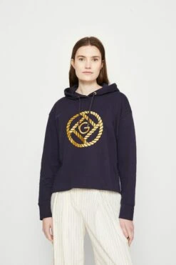 Gant Rope Icon Hoodie - Sweatshirt - Evening Blue