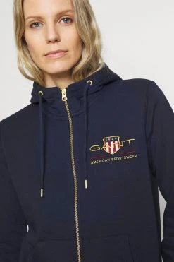 Gant Archive Shield Full Zip Hoodie - Sweatjakke - Evening Blue -Gant shop 52e87fae4fd34e21b73307fc58722704 scaled