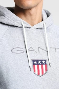 Gant Shield Hoodie - Hoodie - Grey Melange 11 Gant Shield Hoodie - Hoodie - Grey Melange -Gant shop 54926473d1134771b001ef65250e650c