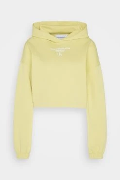 Calvin Klein Jeans Gathered Hem Cropped- Hoodie - Yellow Sand/Bright White -Gant shop 5bae5f3d416b4590adeec139a4395631 scaled