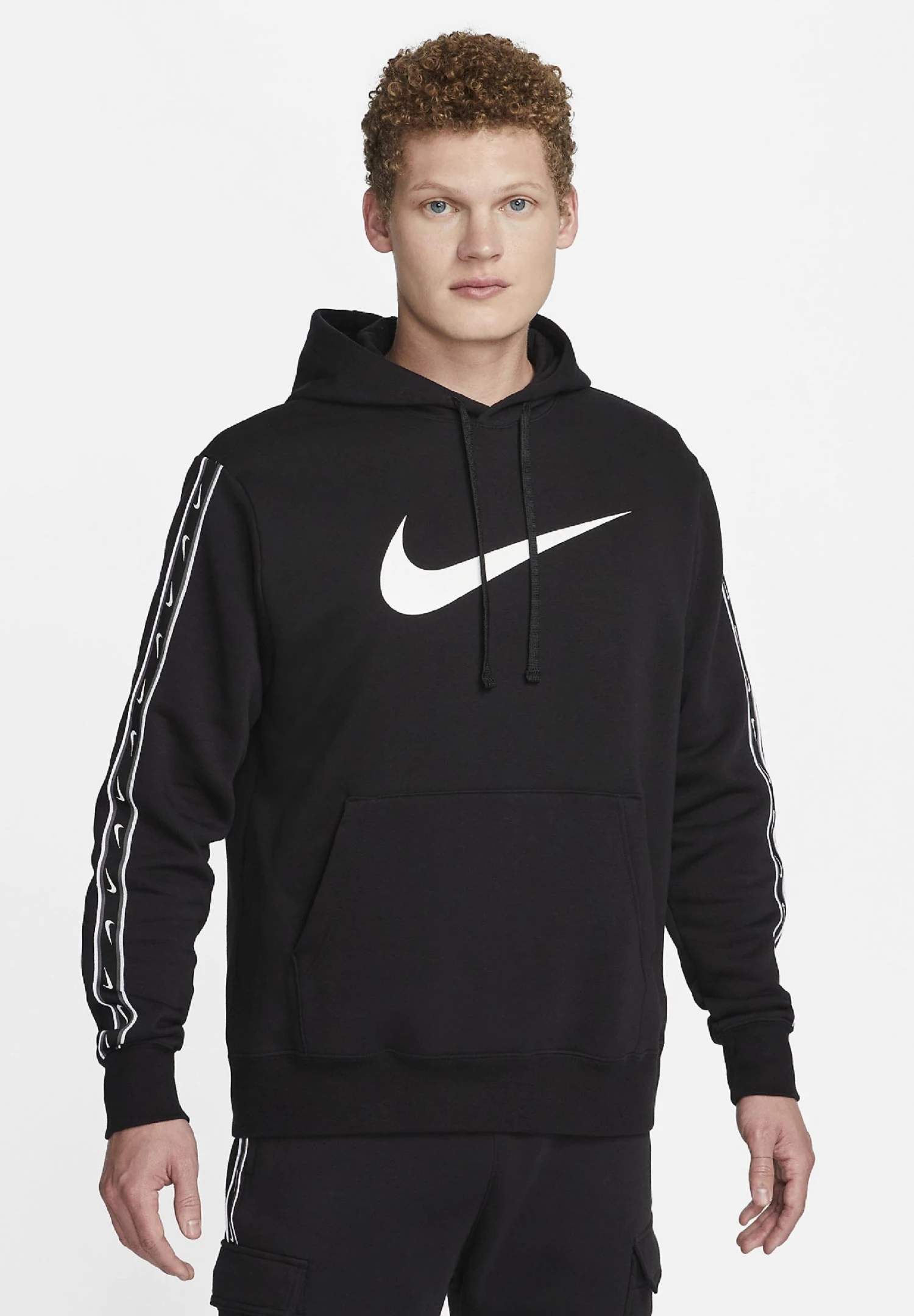 Nike Sportswear Repeat- Hoodie - Black Black White 3 Nike Sportswear Repeat- Hoodie - Black Black White