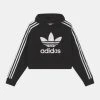 Adidas Originals Cropped Hoodie - Hoodie - Black/White -Gant shop 5ce825d380524de087b6d6caee5c7eb7