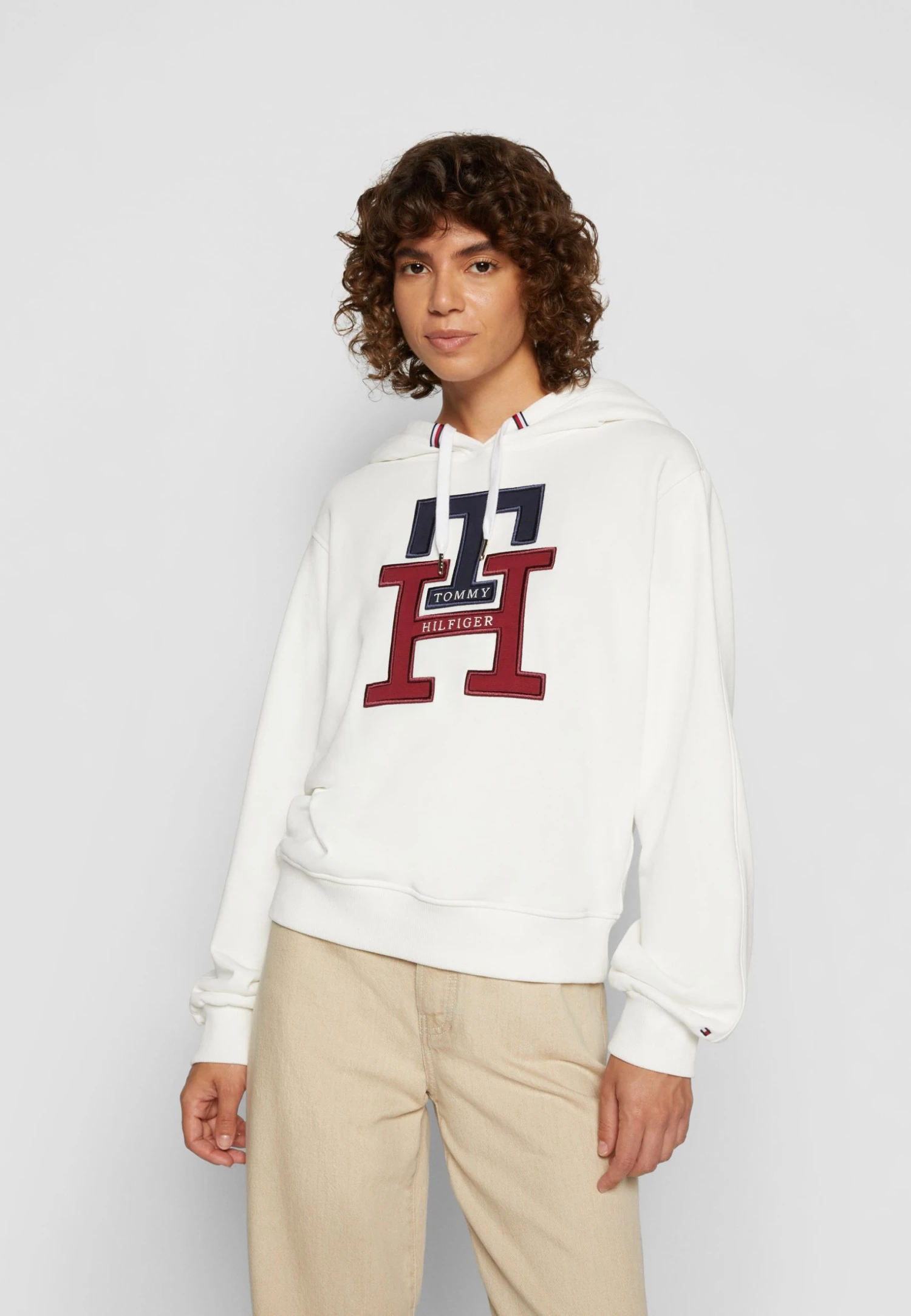 Tommy Hilfiger Large Monogram Th - Hoodie - Ecru 5 Tommy Hilfiger Large Monogram Th - Hoodie - Ecru - Bilde 3