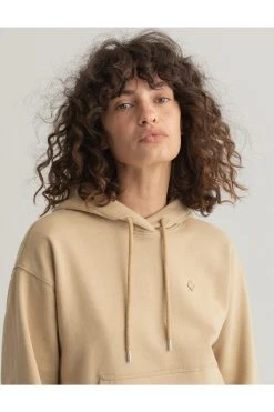 Gant Icon Essential Hoodie - Hoodie - Dark Khaki -Gant shop 6380355c07bb4245a03d04322b727a51