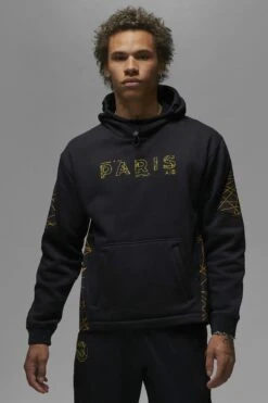 Nike Performance Jordan X Paris St Germain- Hoodie - Black Tour Yellow
