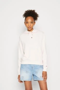 Tommy Jeans Serif Linear Hoodie - Sweatshirt - Faint Pink