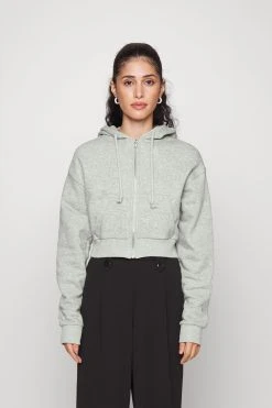 COTTON ON Classic Cropped Zip Through Hoodie - Sweatjakke - Grey Marle