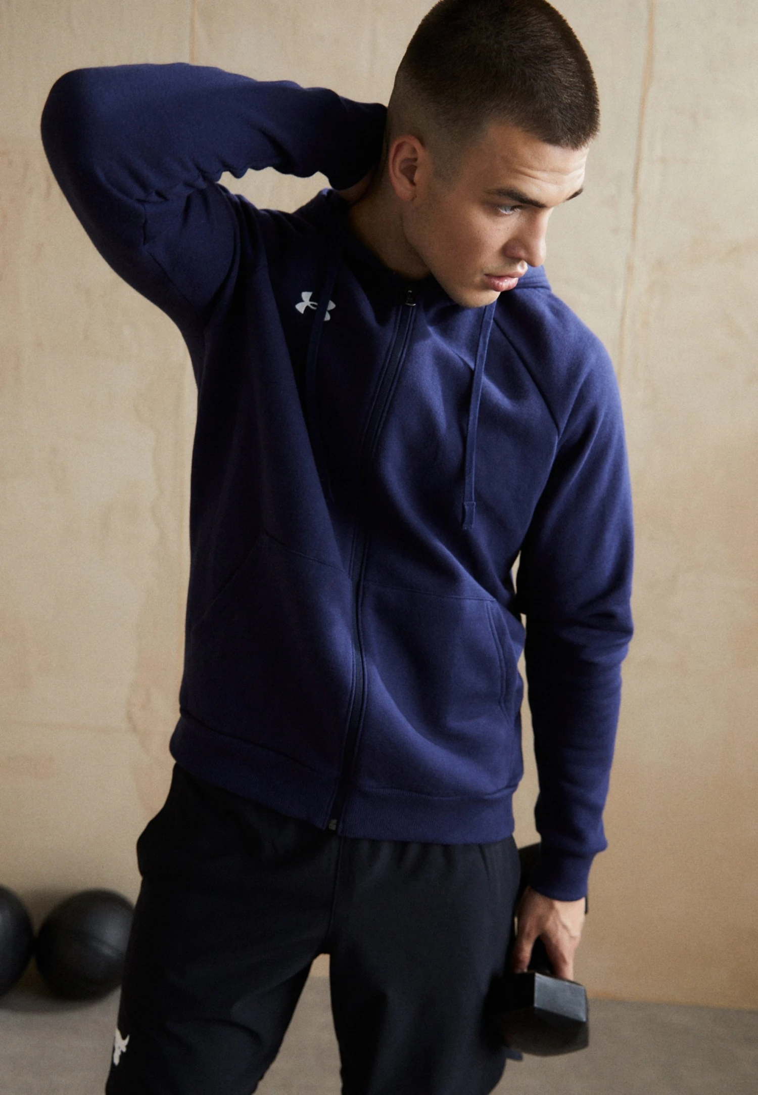 Under Armour Rival Hoodie - Sweatjakke - Midnight Navy/White 3 Under Armour Rival Hoodie - Sweatjakke - Midnight Navy/White