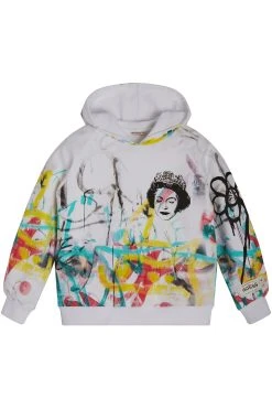 Guess Junior Ls Queen Graffiti Hoodie - Sweatshirt - Street Art Print
