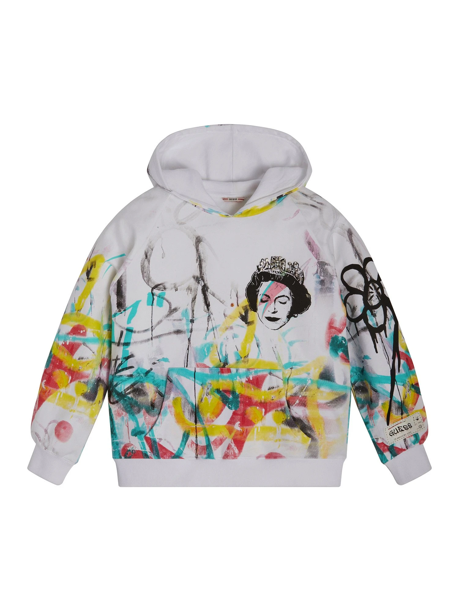 Guess Junior Ls Queen Graffiti Hoodie - Sweatshirt - Street Art Print 3 Guess Junior Ls Queen Graffiti Hoodie - Sweatshirt - Street Art Print