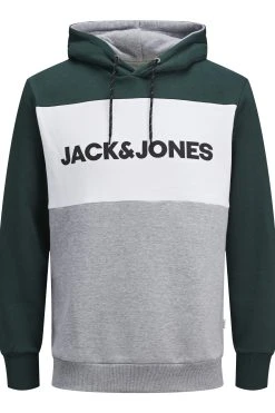 Jack & Jones Jjelogo Blocking Hood - Hoodie - Grün