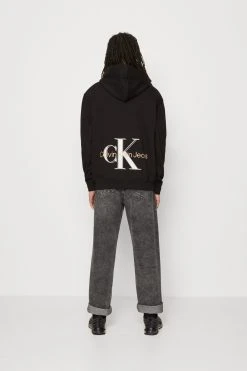 Calvin Klein Jeans Archival Monologo Back Hoodie Unisex - Hoodie - Black