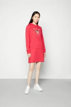Gant Banner Shield Hoodie Dress - Kjole - Raspberry Red