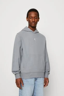 Calvin Klein Jeans Micro Monologo Hoodie Unisex - Hoodie - Overcast Grey