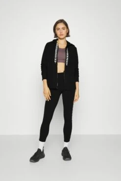 Alternative view of DKNY Two Tone Logo Zip Hoodie - Sweatjakke - Black