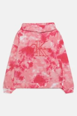 Calvin Klein Jeans Tie Dye Monogram Hoodie - Sweatshirt - Nature Pink