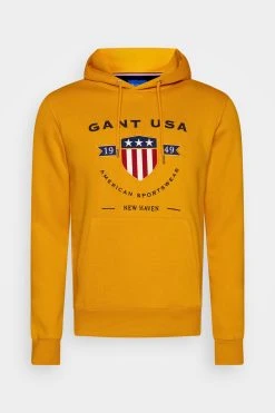 Gant Banner Shield Hoodie - Sweatshirt - Gold Yellow